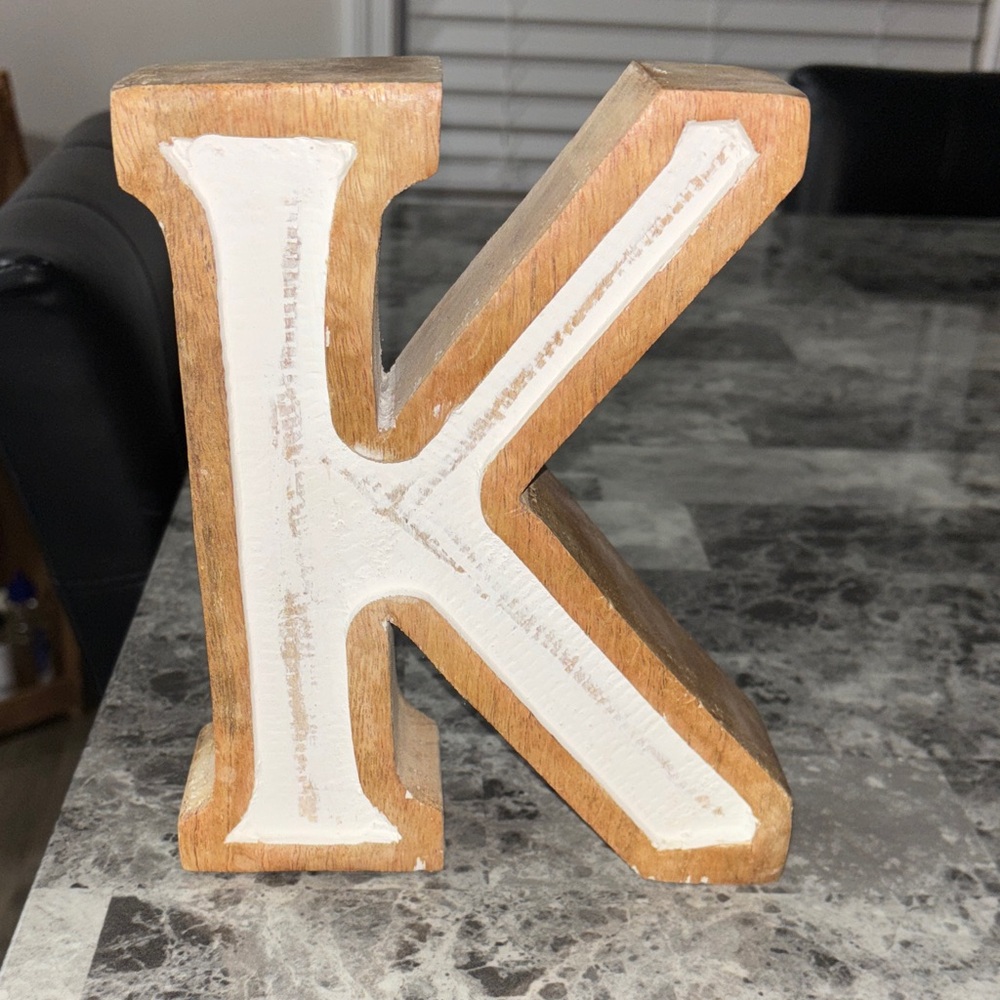 Wooden Letter K Decor